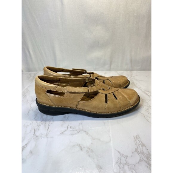 Women's Clarks Bendables Chestnut Leather Mary Jane Loafer Sz. 8M - Picture 2 of 7